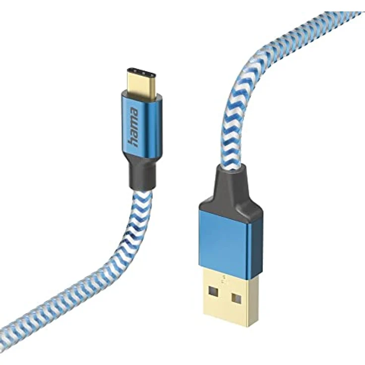 Hama Ladekabel Reflective, USB-A - USB-C, 1,5 m, Nylon, Blau – Bild 2