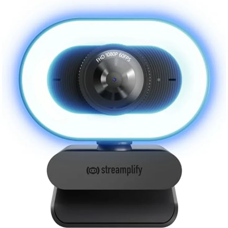 streamplify Streamplify CAM PLUS, Full-HD Webcam mit 60 fps, integriertes Ringlicht, Autofokus und Stereo-Mikrofon – Bild 3