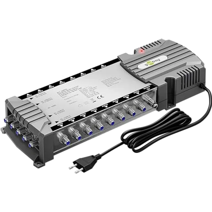 goobay 64876 Sat-Multischalter/Kompakt-Multischalter / 5 Eingänge / 16 Ausgänge / 4K, 8K UHD/DAB+ / für 16 Teilnehmer