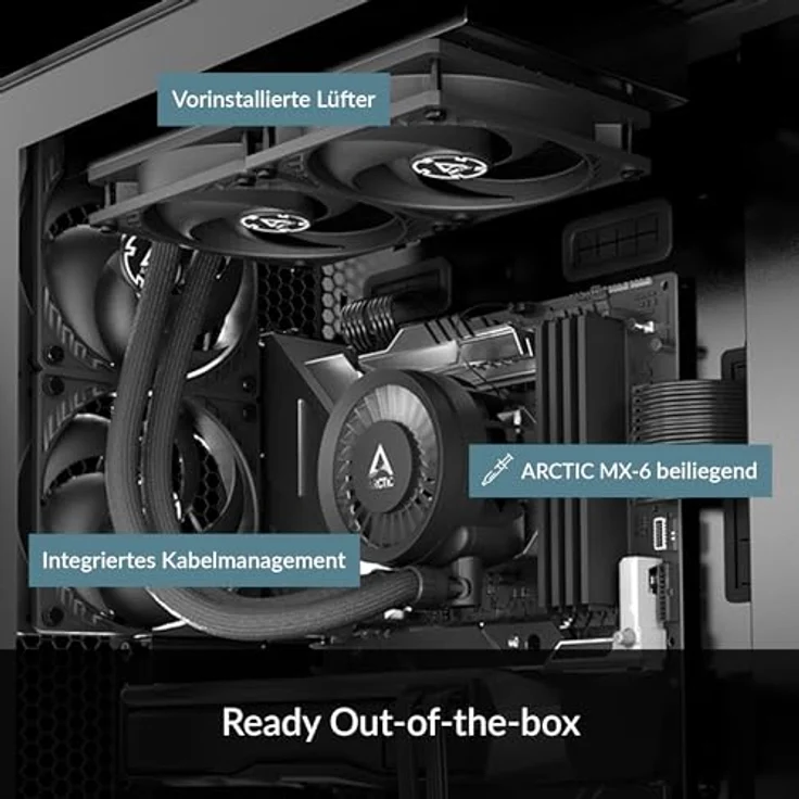 ARCTIC Liquid Freezer III 240 - Wasserkühlung PC, AIO CPU Wasserkühler, Intel & AMD, effiziente PWM-gesteuerte Pumpe, Lüfter: 200–1800 rpm, LGA1851 und LGA1700 Contact Frame - Schwarz – Bild 2