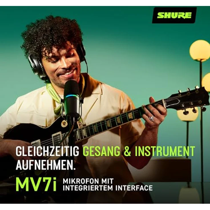 Shure MV7i Smart Podcast- und Mikrofon + Audio-Interface – Dual-XLR-Anschlüsse, USB-C, Voice Isolation Technologie – Bild 5