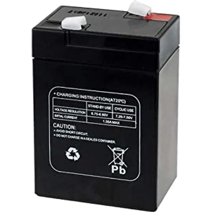 akku-net Bleiakku MP4.5-6, 6V Lead-Acid mit 4,5Ah, wartungsfreier Ersatzakku für Hobby Camping und Peg Perego, Schwarz – Bild 2