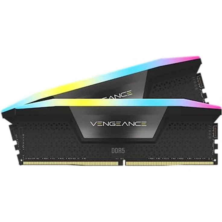 CORSAIR Vengeance RGB DDR5 RAM 96GB (2x48GB) 6000MHz CL30 Intel XMP iCUE Kompatibler Computerspeicher - Schwarz (CMH96GX5M2B6000C30)