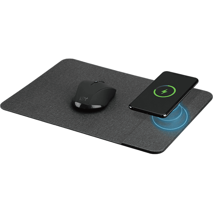 ISY IMP 5000-1 Mauspad mit kabellosem Ladegerät, Grau