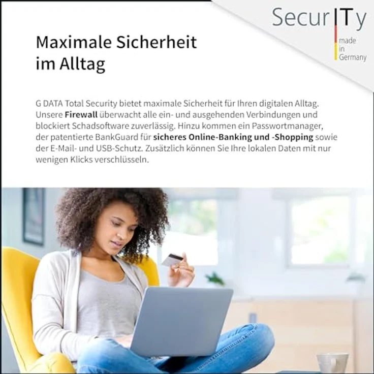 G DATA Total Security 2024, 3 Geräte - 1 Jahr, Virenschutzprogramm für PC, Mac, Android, iOS, Passwort-Manager und automatische Backups, Key Card per Luftpost-Brief und Amazon Email – Bild 2