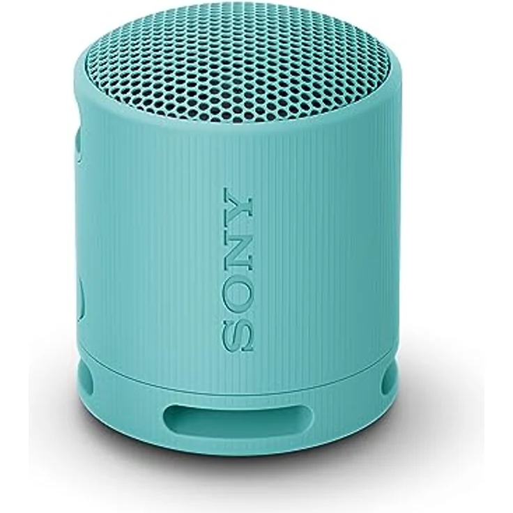 Sony SRS-XB100 - Kabelloser Bluetooth-Lautsprecher, tragbar, leicht, kompakt, Outdoor, Reise-Lautsprecher, langlebig, IP67 wasser- und staubdicht, 16 Std Akku, Trageriemen, Freisprechfunktion, Hellblau – Bild 1