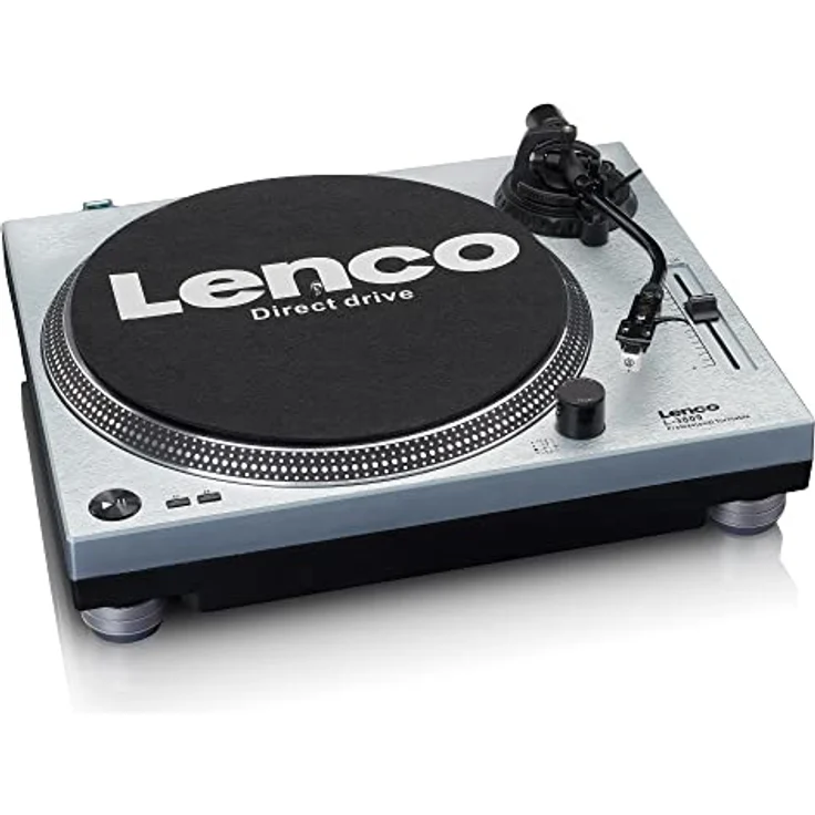 Lenco L-3809 Plattenspieler - DJ Plattenspieler mit Direktantrieb - USB - Vorverstärker - 33 und 45 U/min - MMC - RCA- Line Out - Blau Metallic – Bild 3