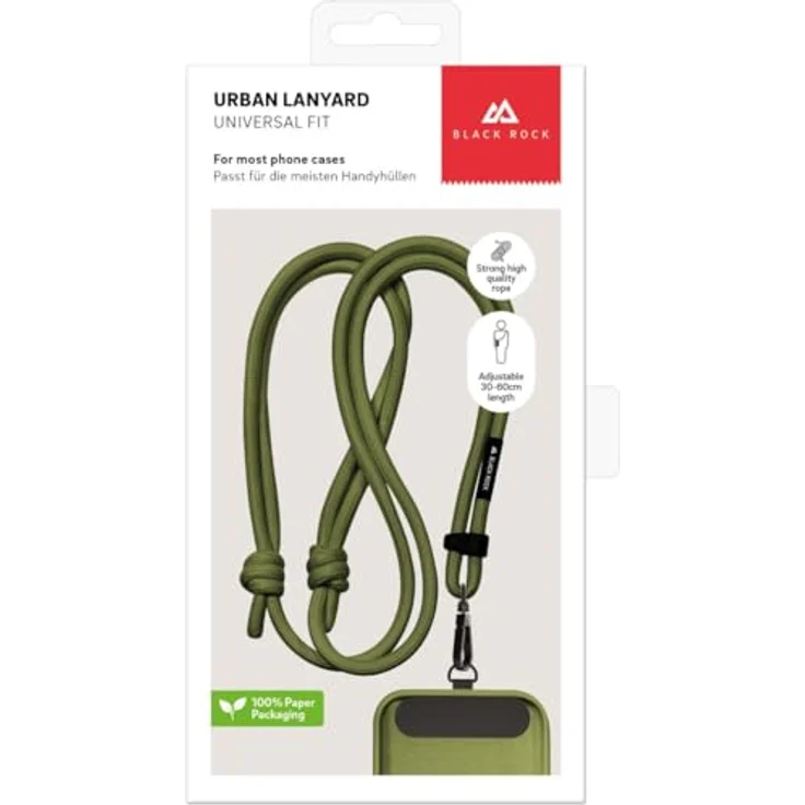BlackRock Universal Lanyard Case Gurt, universeller Schlüsselanhänger, 40-80 cm, olivgrün – Bild 4
