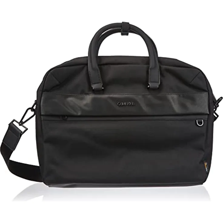 Calvin Klein Herren Remote Laptop Bag W/Sleeve Tasche, Ck Schwarz