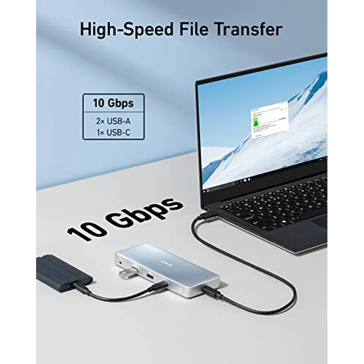 Anker 575 USB-C Hub 12-in-1 (Dual HDMI, DP Triple Display, 10 GBit/s, 4K HDMI/DP, Max 100W PD, Ethernet) für Dell, Thinkpad Laptop – Bild 4