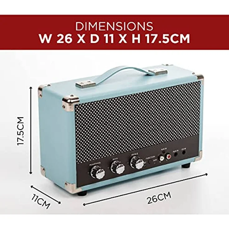 GPO Westwood 25-Watt -Lautsprecher mit Subwoofer , Cinch-Eingang und Bluetooth - Blau – Bild 7
