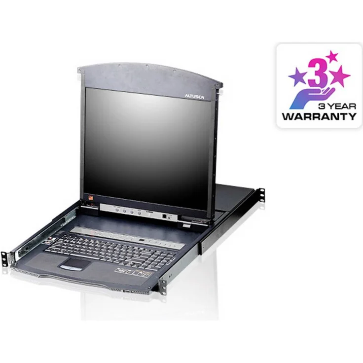 ATEN KL1516AM D KVM-Umschalter mit 17-Zoll LCD-Monitor, VGA, USB, PS/2, 1920 x 1200 Pixel, RJ-45 Anschluss