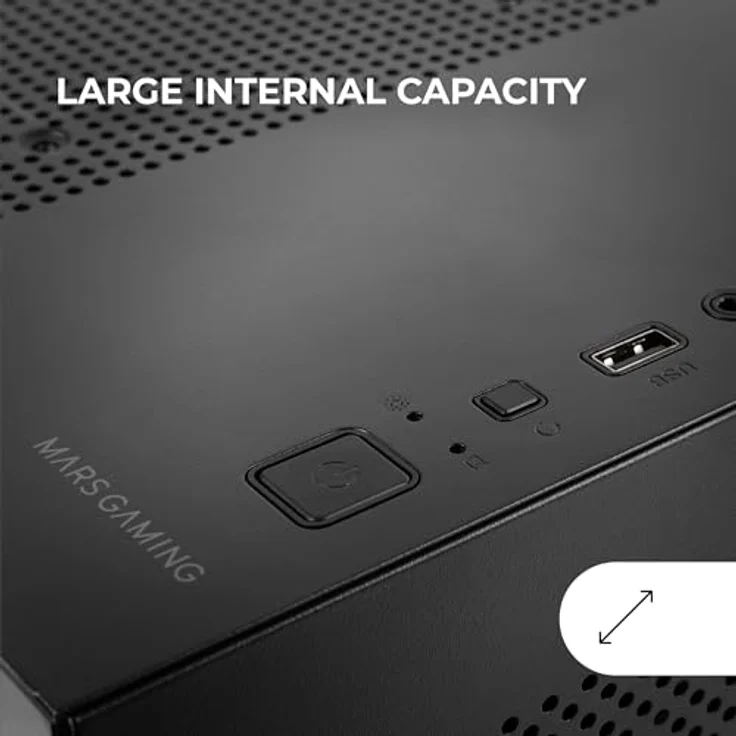 Mars Gaming MC-3TLITE MicroATX Gaming Gehäuse mit dreifachem gehärtetem Glas, RGB 120mm Lüfter, Schwarz – Bild 5