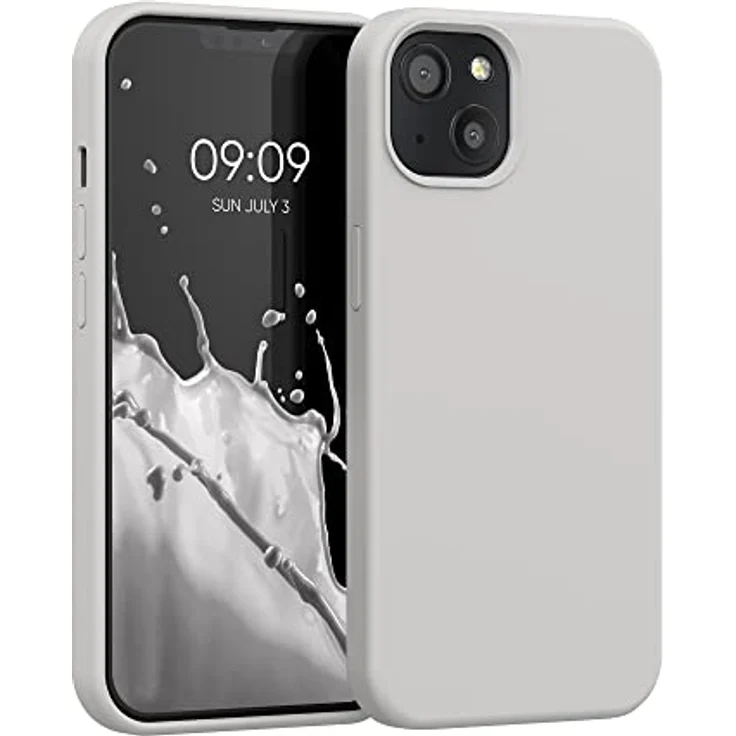 kwmobile Handyhülle für iPhone 13, Silikon Case in Beige matt, rutschfest und kabelloses Laden – Bild 1