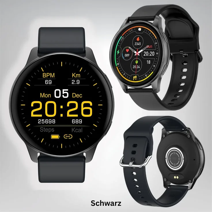 Fontastic Smartwatch FontaFit „ALTIS“ SW, 1.50" Voll-Touch-Display, Herzfrequenz- und Blutsauerstoffmessung, spritzwassergeschützt, in zwei Farben erhältlich