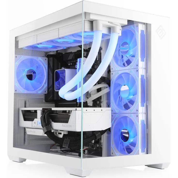 CSL Gaming PC M12620H, WQHD Desktop-PC mit AMD Ryzen 5 9600X, Radeon RX 9070, 32 GB RAM, 1000 GB SSD, Weiss