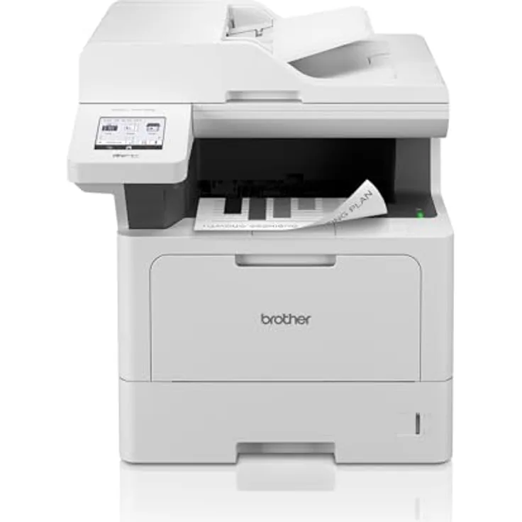 Brother MFC-L5710DN 4-in-1 Mulifunktionsdrucker schwarz weiß (A4, 48 Seiten/Min., 1.200x1.200 DPI, LAN, Duplex-ADF, 250 Blatt Papierkassette) weiß/grau