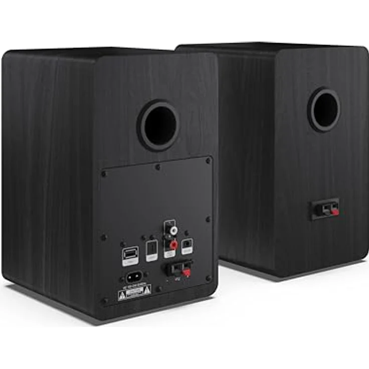 SHARP CP-SS30 2-Wege-Lautsprecher aktiv, 60 Watt (2x30 W) Holzgehäuse (Bluetooth 5.0, USB, Optisch, AUX, Cinch), Bass- und Höheneinstellung, abnehmbare Gitter, Fernbedienung, schwarz – Bild 5