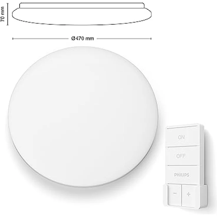 PHILIPS Izso All-in-One Deckenleuchte inkl. Fernbedienung (40 W), dimmbare LED Leuchte mit allen Weißtönen – Bild 3
