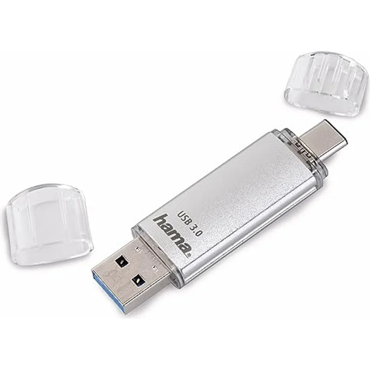 Hama 64GB USB-Speicherstick mit USB 3.0&USB 3.1-Type-C (2-in-1 USB-Stick, z.B. für Android Handy, Tablet, Computer, Notebook, MacBook, OTG, 40MB-s) USB-Typ-C Handy-Stick, Doppel Memory-Stick silber – Bild 3