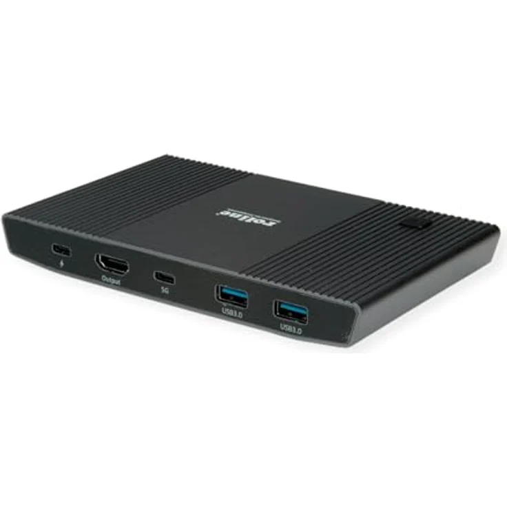 ROLINE KVM Switch, HDMI 4K, USB, 1 User - 2 Mobilgeräte, Solides Metallgehäuse, Schwarz – Bild 4