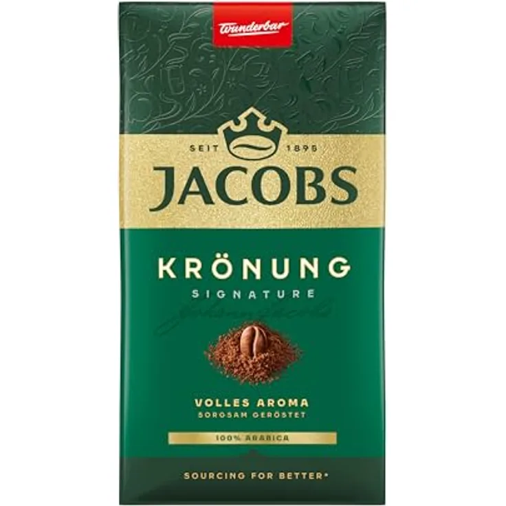 Jacobs Filterkaffee Krönung Klassisch Volles Aroma, 100 Prozent Arabica, Intensität 5/10, 500g