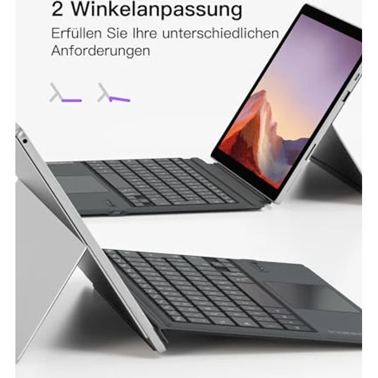 Inateck Surface Pro Tastatur, für Surface Pro 7/7+/6/5/4, mit Trackpad Tablet-Tastatur, 7-Farben Hintergrundbeleuchtung – Bild 3