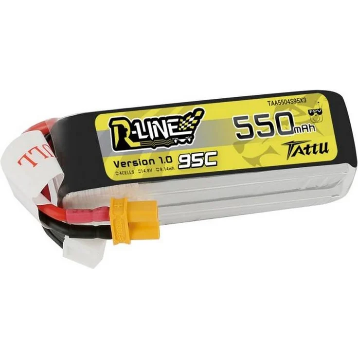 Tattu R-Line Akku 550mAh 14,8V 95C 4S1P, Hochleistungs-LiPo Akku für UAVs, JST-XH Balancer