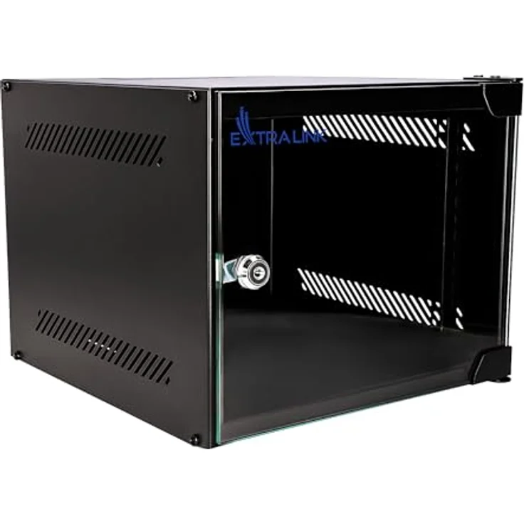 Extralink Netzwerkschrank 10 Zoll 4HE, 310 mm tief, Stand- oder Wandmontage, tragbar bis 30 kg, Schwarz – Bild 1
