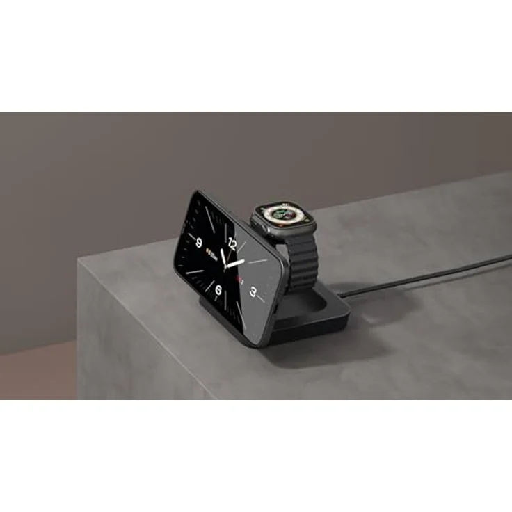 Zens Nightstand Magnetic Wireless Charger Pro 2, kabelloses MagSafe und Qi2-Ladegerät (15 W) für iPhone und AirPods, inkl. 20-W-Netzteil und 1,5-m-Kabel, Schwarz – Bild 5
