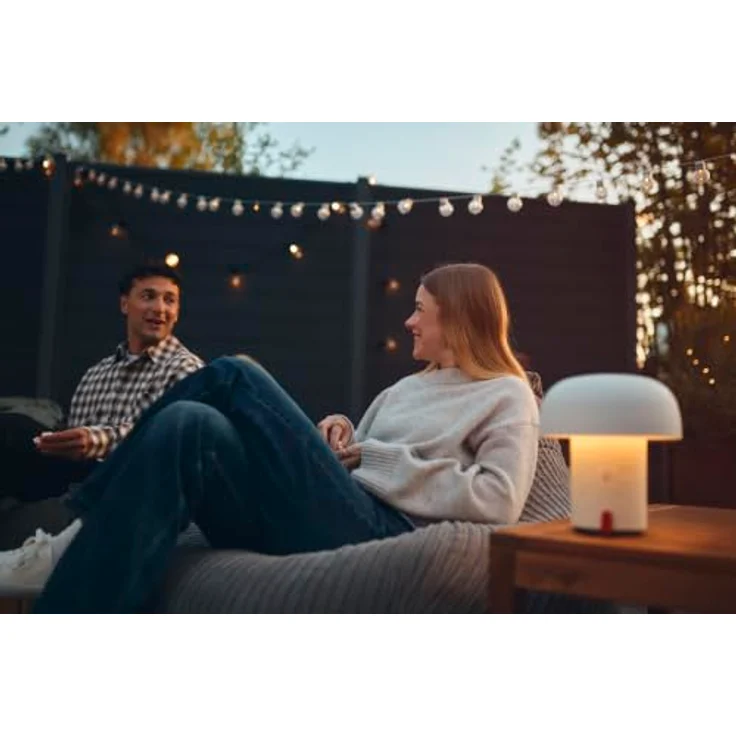 Kooduu Sensa Play Tragbare Lautsprecherlampe mit SOUND by JBL, 360° Bluetooth-Audio, dimmbarem LED-Licht in Cloudy White, 10W, 11 Stunden Akkulaufzeit – Bild 4