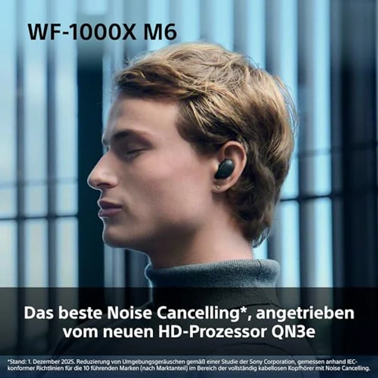 Sony WF-1000XM6, Kabellose Noise Cancelling In-Ear-Kopfhörer, Hi-Res Audio, 24 Std. Akkulaufzeit, IPX4, Silber – Bild 3