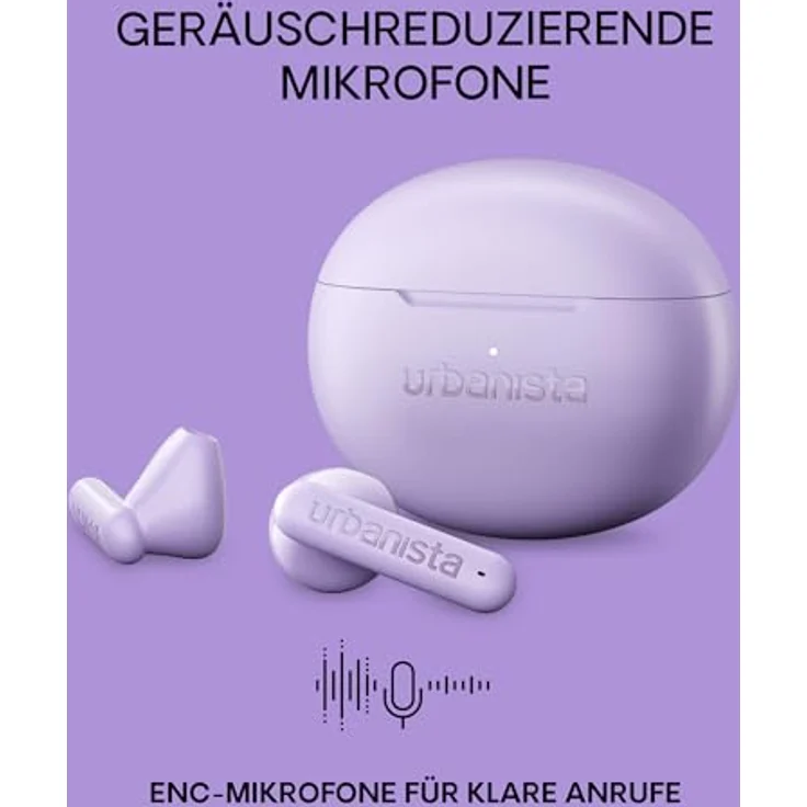 Urbanista Austin 2, True Wireless Stereo Kopfhörer mit 25 Stunden Gesamtspielzeit, Mikrofon mit Geräuschunterdrückung, Violett – Bild 2