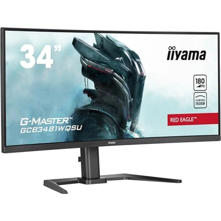 iiyama G-Master Red Eagle GCB3481WQSU-B1 Curved 1500R 86,4cm 34“ VA LED Gaming Monitor UWQHD HDMI DP USB3.2 0.3ms 180Hz HDR400 Adaptive Sync Höhenverstellung schwarz – Bild 4