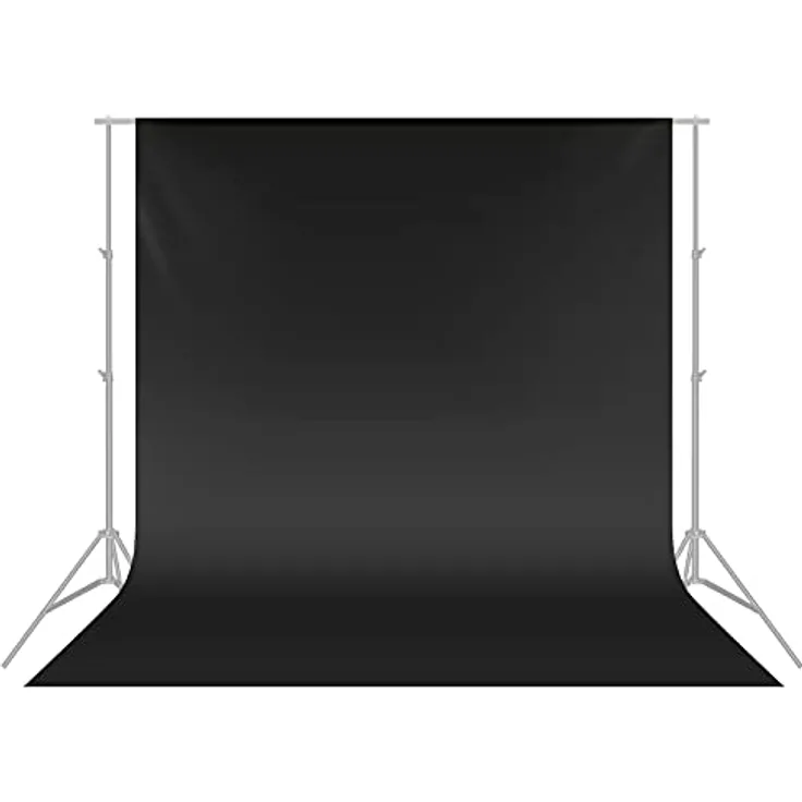 Neewer 10 x 12 ft/3 x 3,6 m Pro Foto Studio 100% Pure Musselin klappbar Hintergrund Hintergrund für Fotografie, Video und Gartenblick (nur Hintergrund) - Schwarz