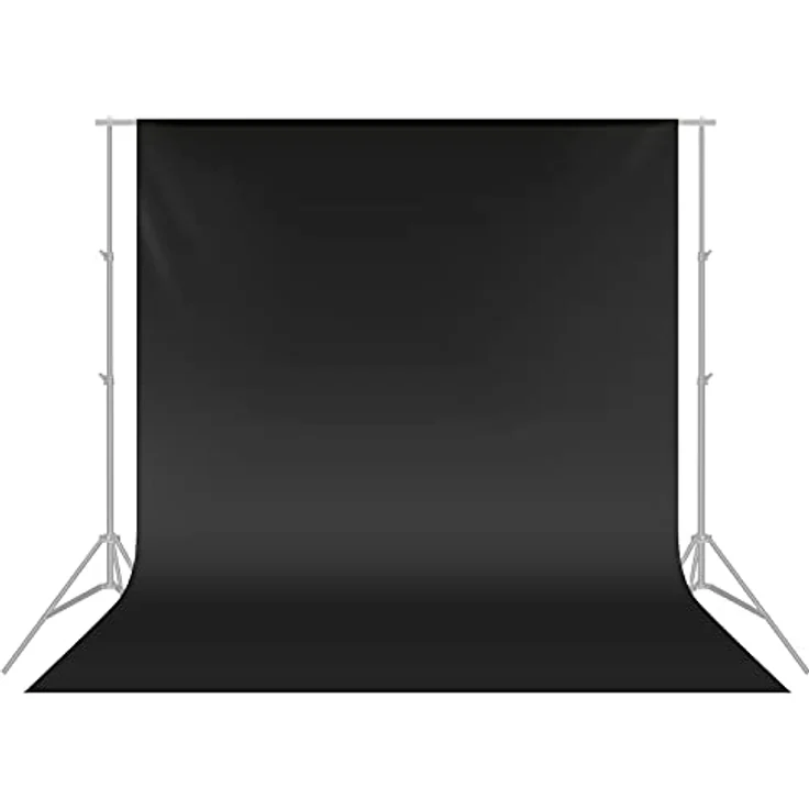 Neewer 10 x 12 ft/3 x 3,6 m Pro Foto Studio 100% Pure Musselin klappbar Hintergrund Hintergrund für Fotografie, Video und Gartenblick (nur Hintergrund) - Schwarz – Bild 1