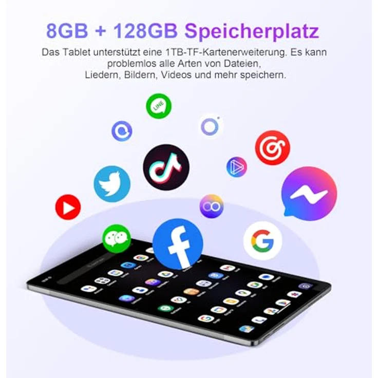Blackview Tab80 Tablet 10 Zoll Android 13 4G LTE 5G WiFi 8GB RAM 128GB ROM, 7680mAh, 13MP+8MP Google Lens, Telefonanruf Funktionalität PC Widevine L1【2023 Aktualisierte Version】 – Bild 4