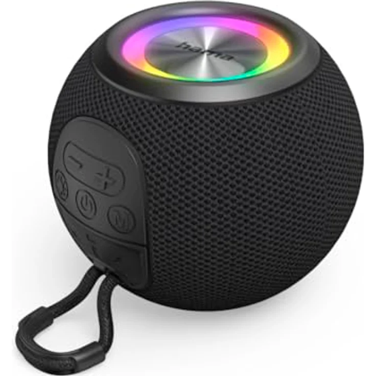 Hama 00188237 Ball Shape Lautsprecher Bluetooth schwarz, 5 Watt Musikleistung, LED-Beleuchtung, True-Wireless-Stereo – Bild 2