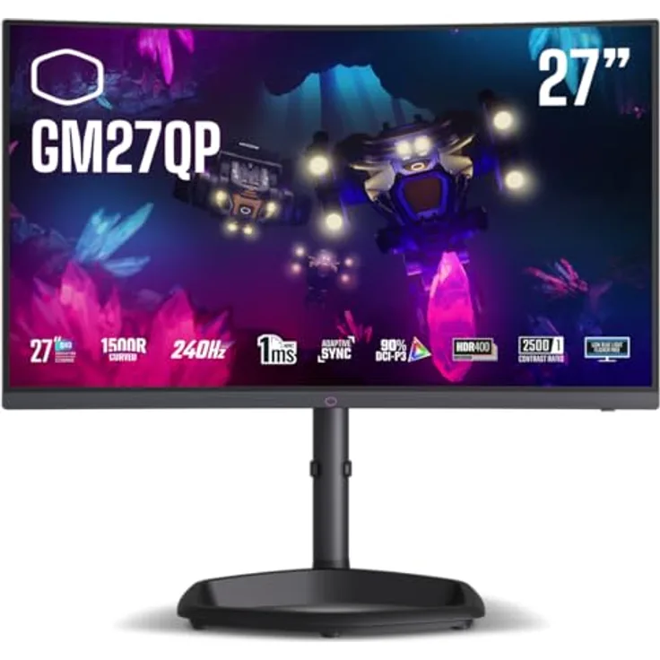 Cooler Master GM27QP, 27 Zoll QHD Curved Monitor, schwarz, VA-Panel, 240Hz, Adaptive-Sync