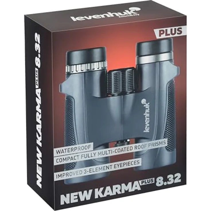 Levenhuk New Karma PLUS 8x32 Fernglas, wasserdicht und schockfest mit BaK4-Optik, schwarz – Bild 9