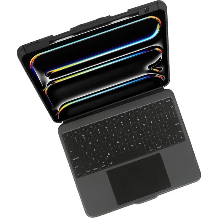 Targus VersaVu Bluetooth Keyboard für iPad Pro 13 Zoll, Tablet-Tastatur mit Multi-Touch-Trackpad, 360°-Drehung und einstellbarer Hintergrundbeleuchtung, Schwarz