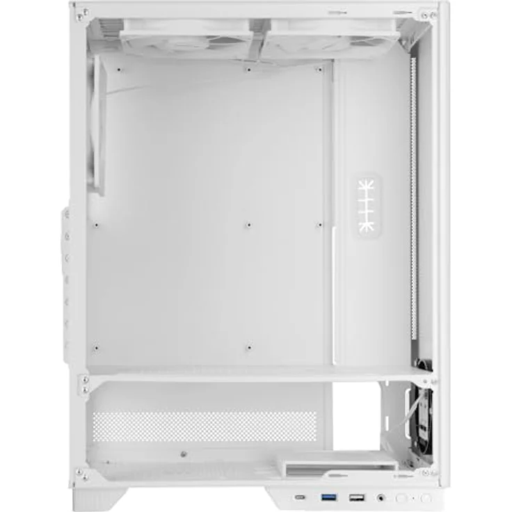 Tacens 2sagitta20w, Midi Tower PC-Gehäuse in Weiß, ATX/micro ATX/Mini-ITX, mit gehärtetem Glas, LED-Anzeigen und Flüssigkeitskühlungsfähigkeit – Bild 4