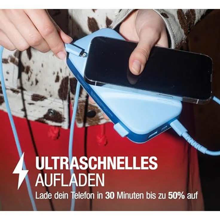 Fresh 'n Rebel 24000mAh Powerbank, USB-C in & Out, 20W Ultra Fast Charge, 6 Sicherheitsfunktionen, bis zu 8 Handy-Ladungen, 4 Power-Anzeigeleuchten, Berry Red – Bild 2