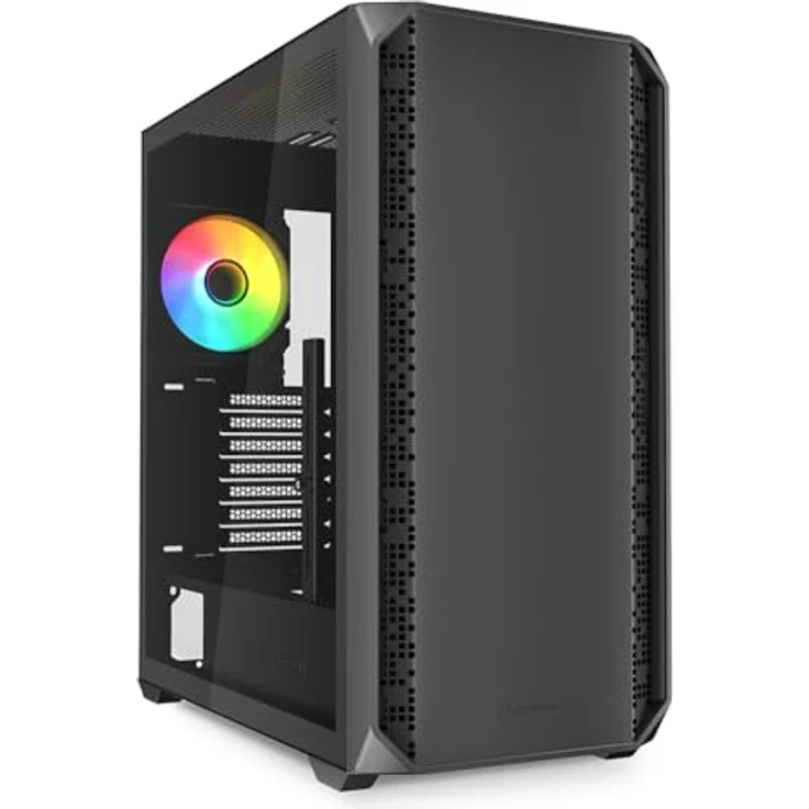 Sharkoon AK2 RGB Black, ATX PC-Gehäuse mit gehärtetem Glas und RGB-Beleuchtung – Bild 1