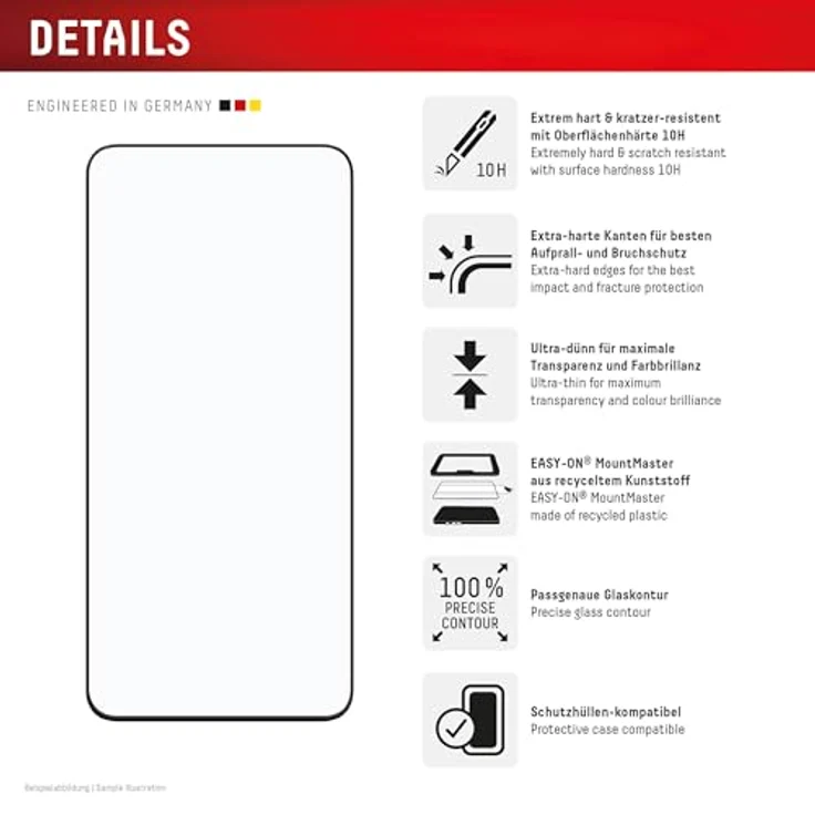 Displex Real Glass MM für Samsung Galaxy A57 5G, Premium Displayschutzfolie mit vollflächiger Abdeckung, kratzresistent und schmutzabweisend – Bild 2