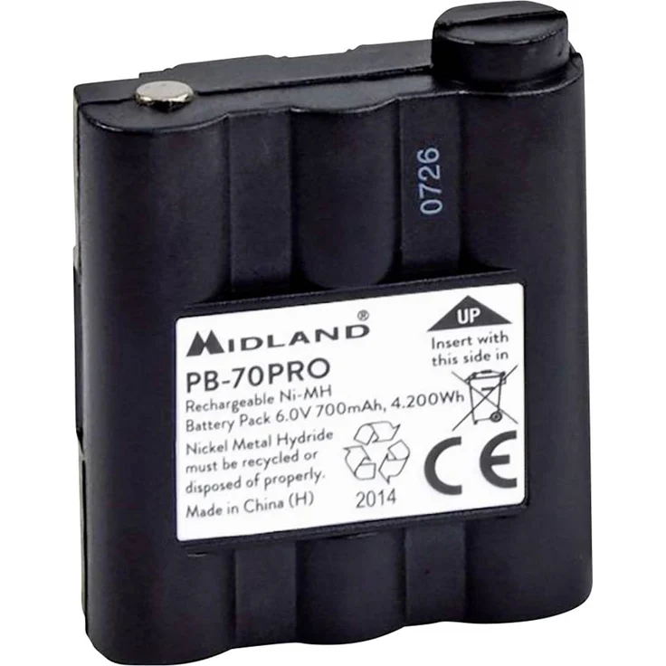 Midland PB-70 Ersatz-Akku 700 mAh für XT70 Pro, zuverlässige Energieversorgung für Funkgeräte-Zubehör – Bild 1