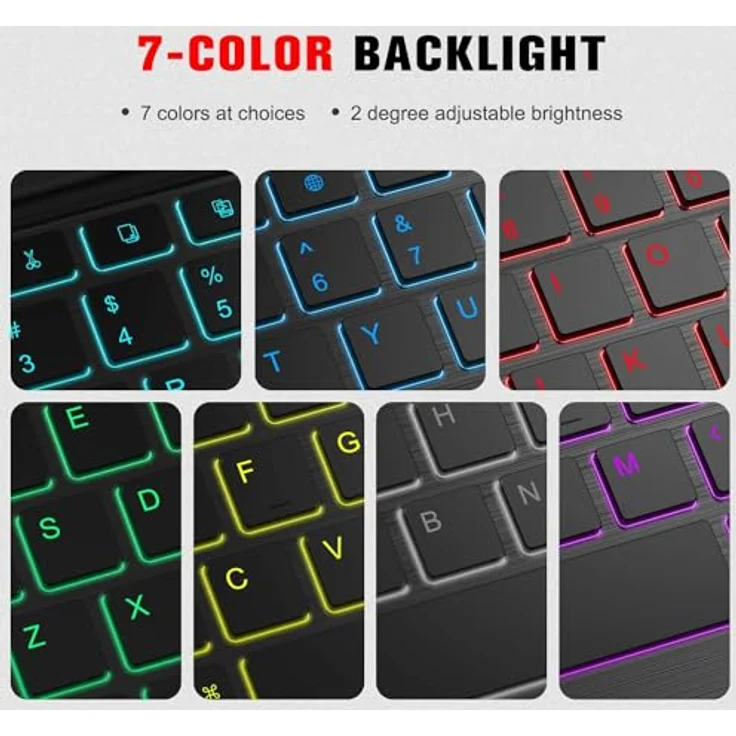 Fintie Beleuchtete Tastatur Hülle für Samsung Galaxy Tab A9 Plus 11 Zoll 2023 SM-X210/X216/X218 - Schwarz, QWERTZ Layout, Hintergrundbeleuchtung, Bluetooth, Premium Materialien – Bild 5