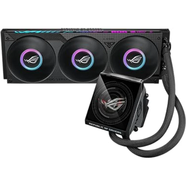 ASUS ROG STRIX LC IV 360 ARGB, All-in-One Flüssig-CPU-Wasserkühlung mit 5,08" IPS-Display und Dreifach-ARGB-Lüftern – Bild 2