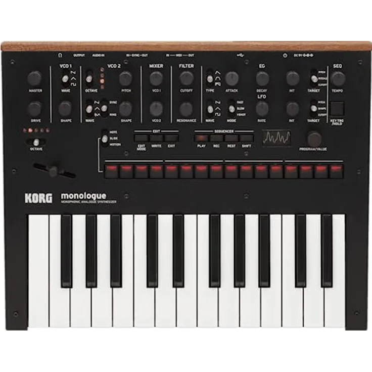 Korg monologue Black, Analog Synthesizer mit 25 anschlagdynamischen Tasten, 2 Oszillatoren, Stepsequencer und Lowpass Filter – Bild 3