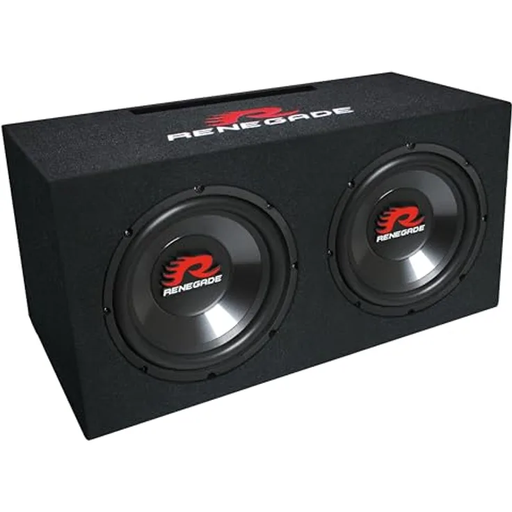 Renegade Renegade RXV1002, passiver Auto-Subwoofer Dual-Bassreflex-System, 1000 W Max., 2 x 25 cm